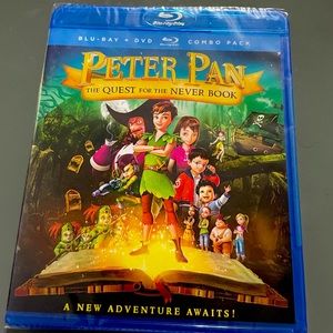 NEW - Peter Pan The Quest For The Never Book (Blu-Ray, DVD - 2018) Animated